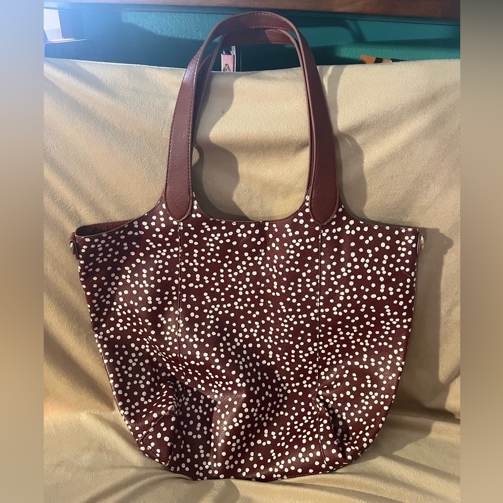 NWOT Vegan Leather Cow Print Shoulder Bag - Picture 3 of 5